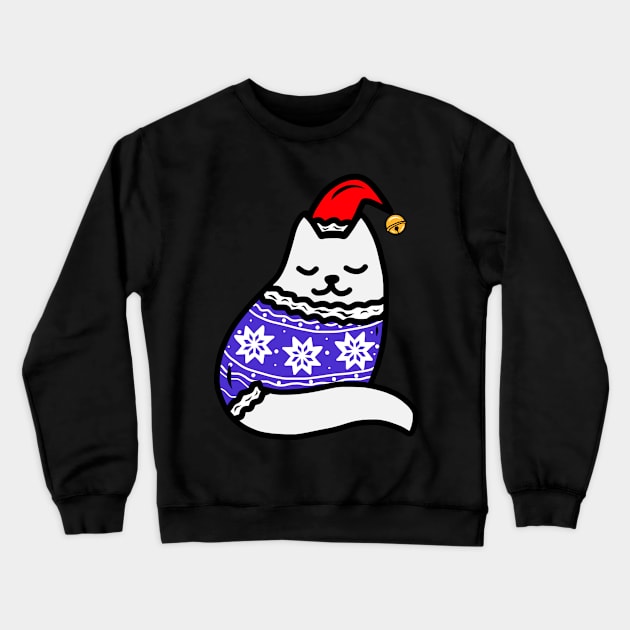 Cozy Christmas Cat Crewneck Sweatshirt by faiiryliite